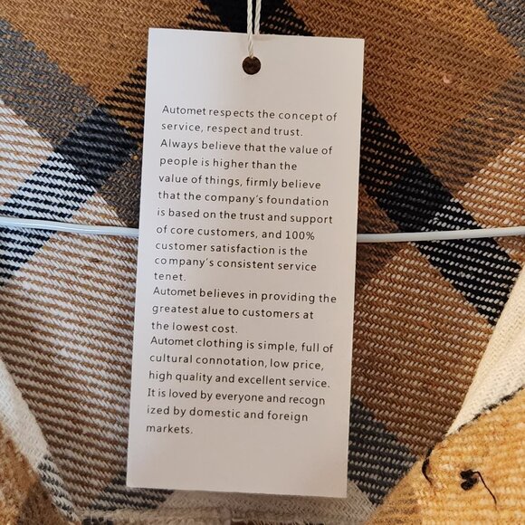 Automet Womens 2XL Plaid Shacket Flannel - Picture 5 of 8